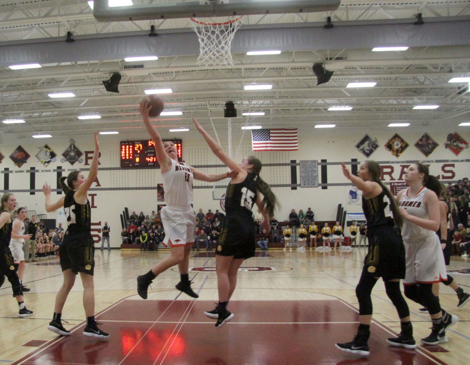 Bloomer girls basketball vs Hayward at Spooner 3-1-18